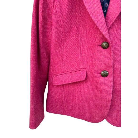 Talbot's Hot Pink 2P Aberdeen Wool Blazer Coat Jacket Lined Classy Office Work - Picture 8 of 9